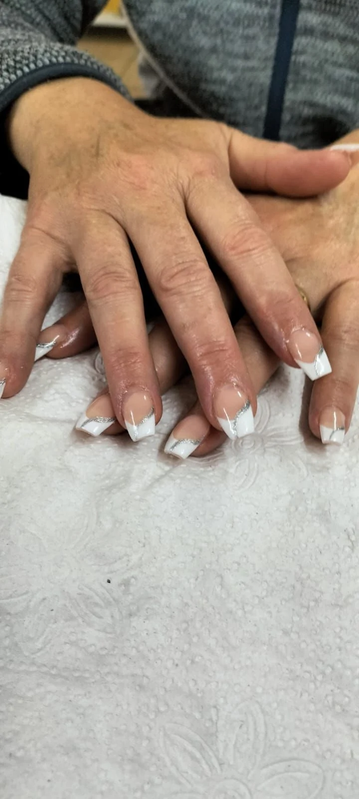 Nails done at Neon Moon Nail & Beauty, Sasolburg: classic white French tips