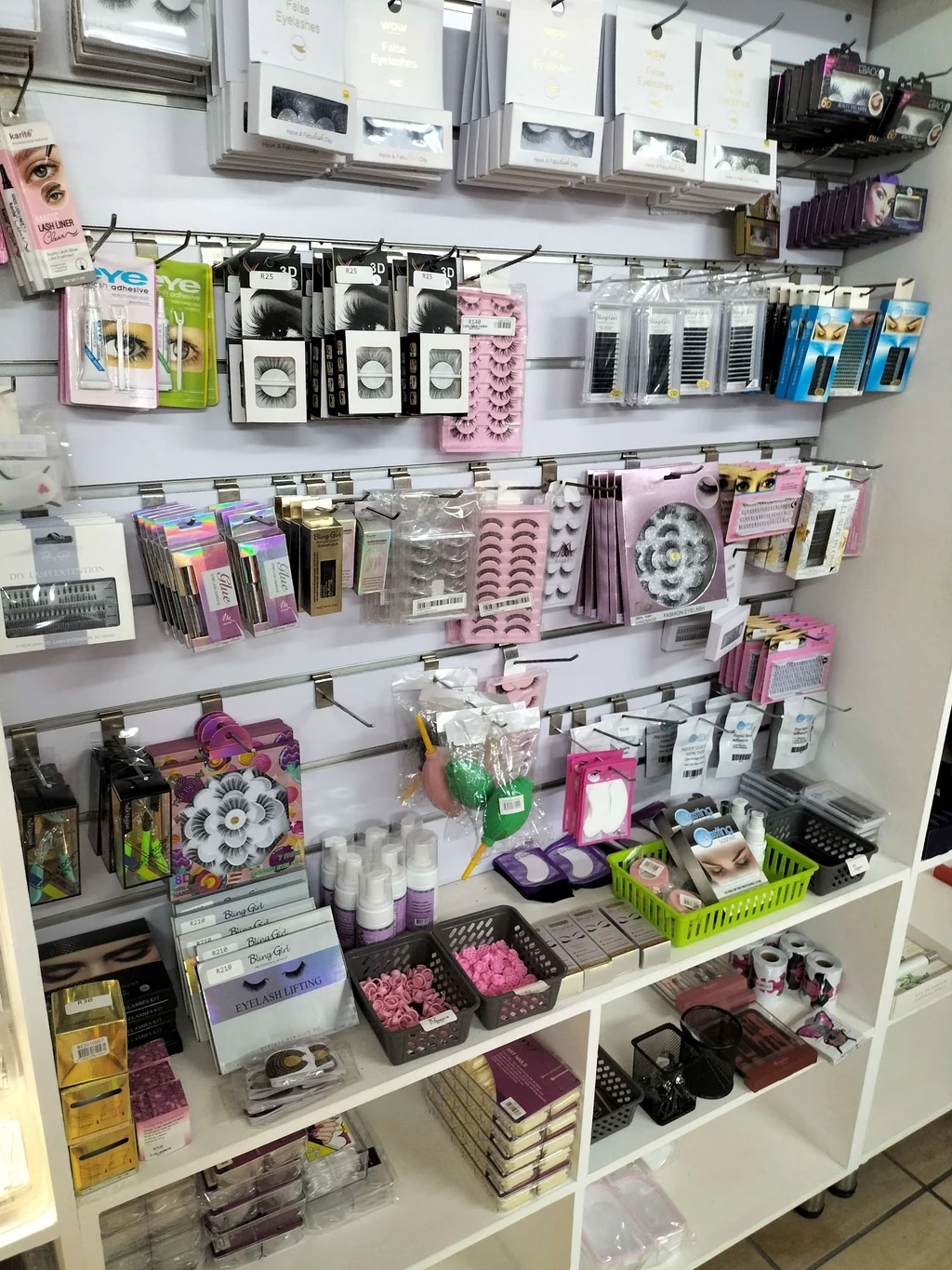 Inside the Neon Moon shop in Sasolburg: lashes and lash glue