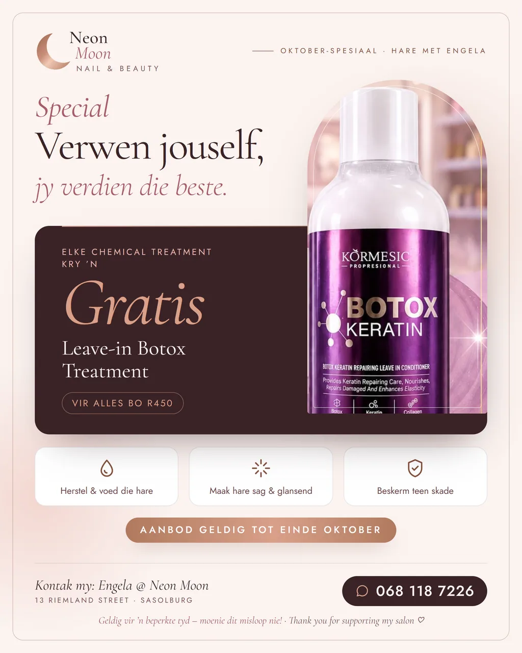 Free leave-in Botox treatment flyer